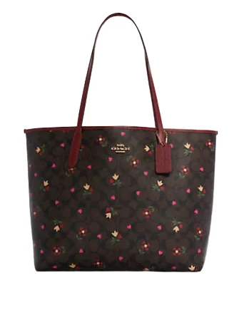 Lightweight Bags With Clearance Prices Coach City Tote In Signature Canvas With Heart Petal Print