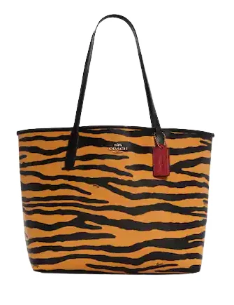 Bags For Outdoor Adventures Coach City Tote With Tiger Print