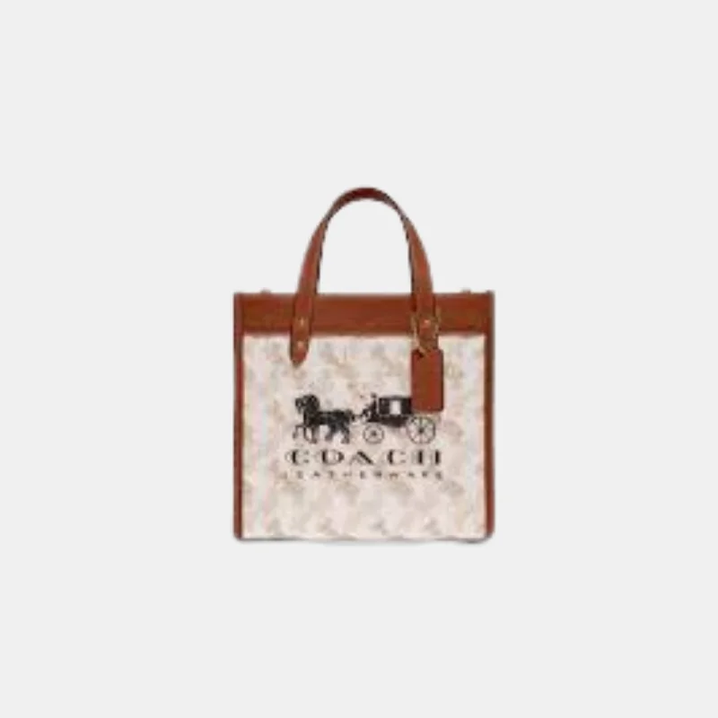 Stylish Bag For Women Coach Cream Square Field Tote With Horse And Carriage Print And Carriage Badge Stylish Bag For Women Coach Cream Square Field Tote With Horse And Carriage Print And Carriage Badge