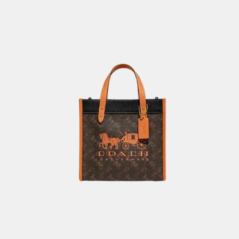 Sleek And Seasonal Sale Bags Coach Field Tote Bag 22 with Horse & Carriage Print