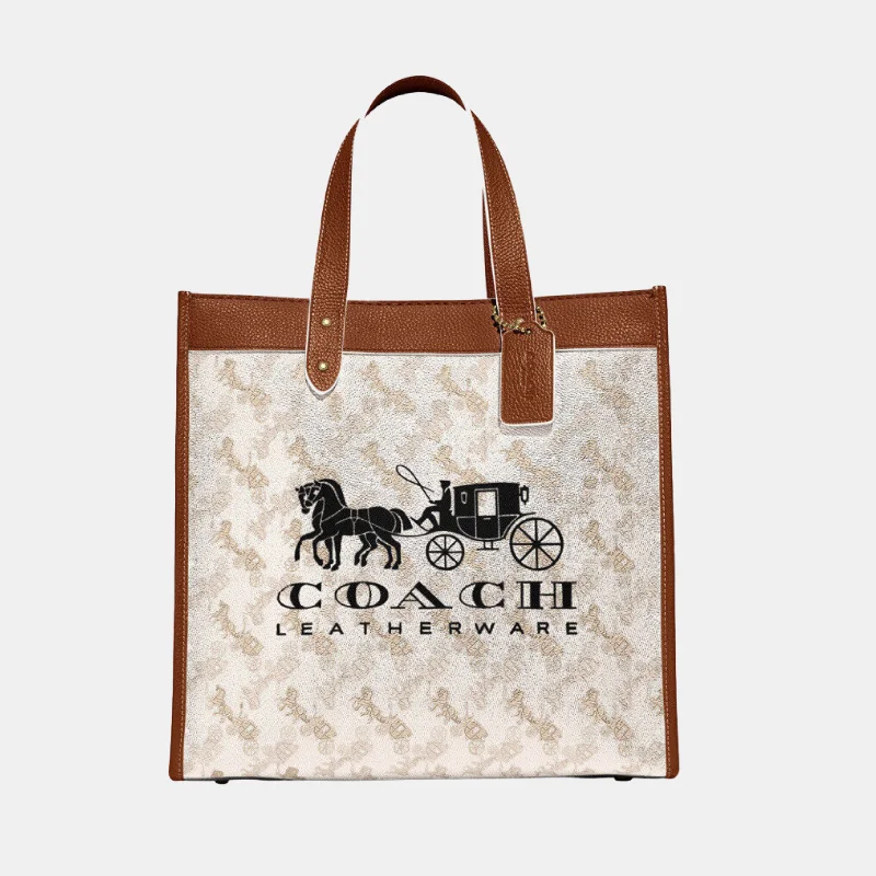 Inspired Bags For Timeless Elegance coach Field Tote With Horse And Carriage Print