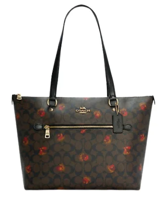 Sleek And Seasonal Sale Bags Coach Gallery Tote In Signature Canvas With Pop Floral Print