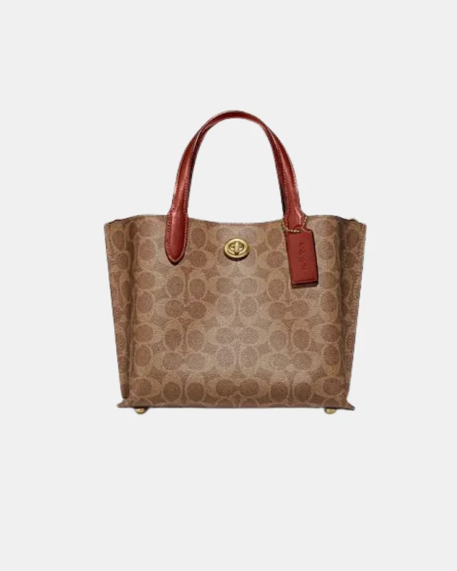 Handbag For Fashion Coach Willow Tote 24 In Signature Canvas