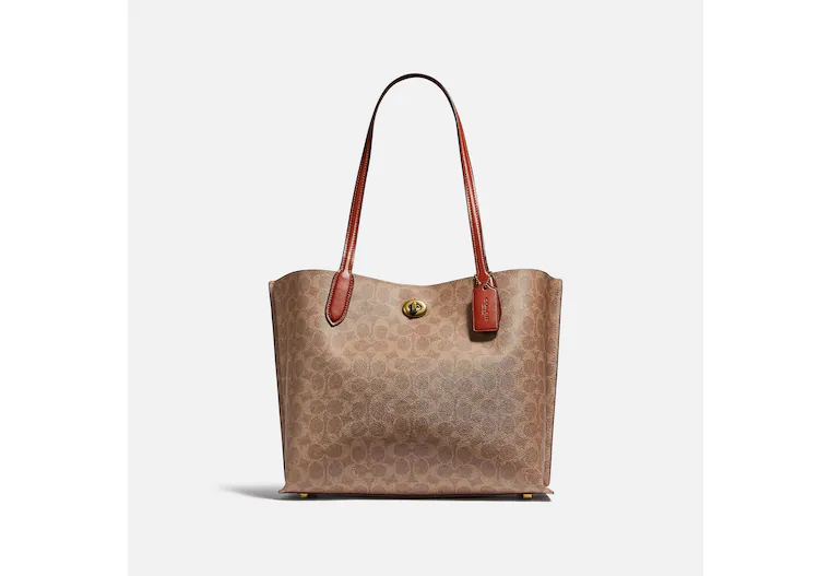 Stylish Bags With Discounts Coach Willow Tote In Signature Canvas