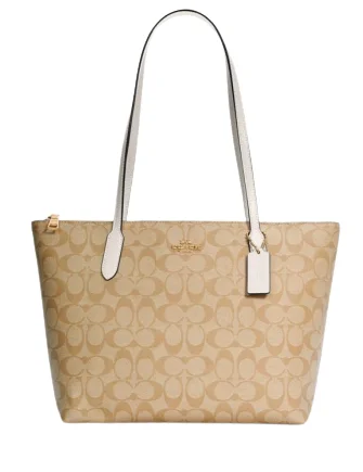 Trendy Bags For Sales Coach Zip Top Tote In Signature Canvas