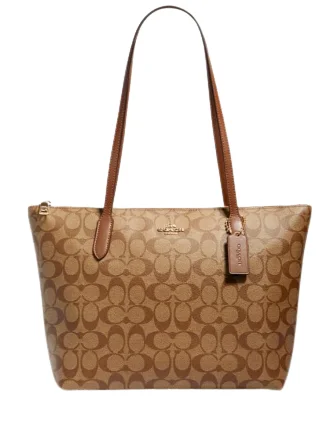 Trendy Bags Coach Zip Top Tote In Signature Canvas