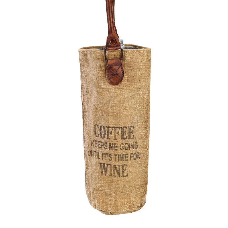 Designer Bags For Luxury Collectors With Offers Coffee Until Wine Canvas Wine Tote