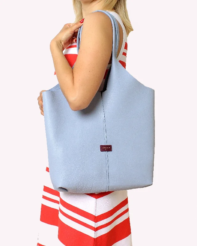 Urban Bags For City Life And Streetwear Fashion SIENNA- LIGHT BLUE SHOPPING TOTE