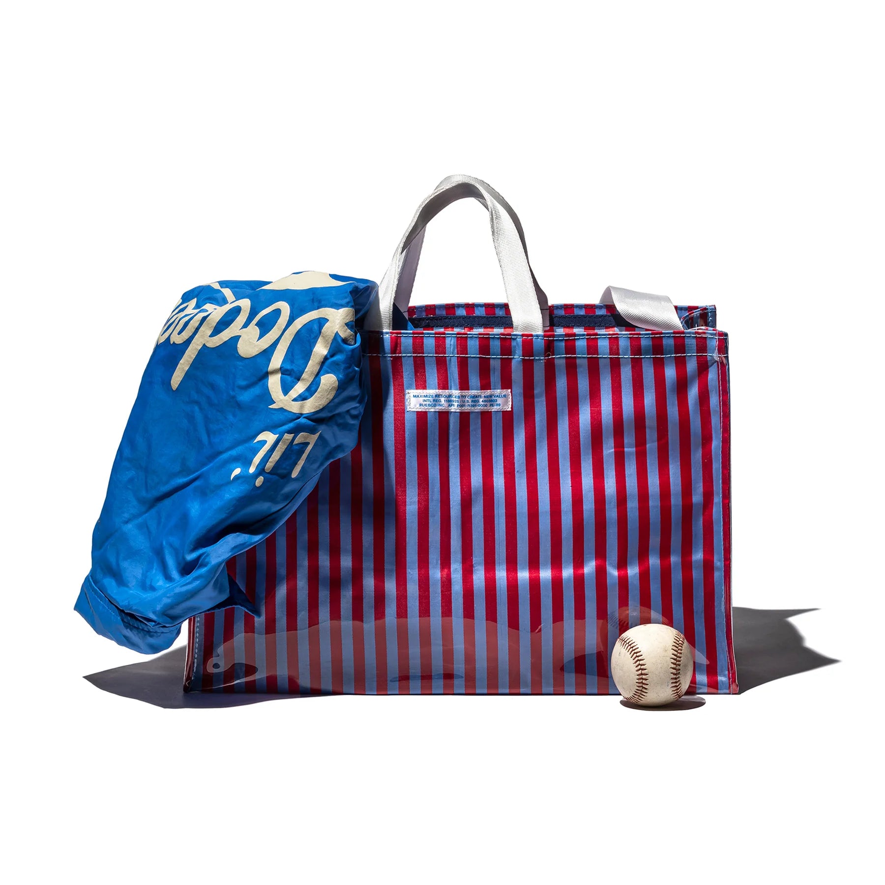Bags For Free-Spirited And Artistic Styles Covered School Tie Fabric Market Bag - Red x Light Blue