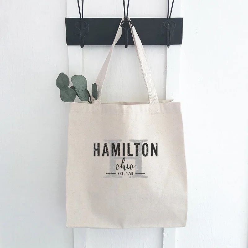 Affordable Handbags Custom City and State w/ Initial - Canvas Tote Bag