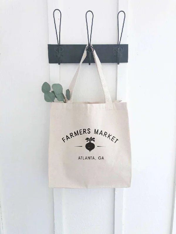 Designer Bags For Luxury Collectors Farmers Market with City and State - Canvas Tote Bag Designer Bags For Luxury Collectors Farmers Market with City and State - Canvas Tote Bag