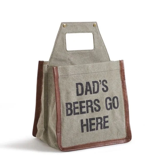 Seasonal Clearance Bags For Summer, Winter, Etc. Dads Beer 6 Pack Canvas Tote