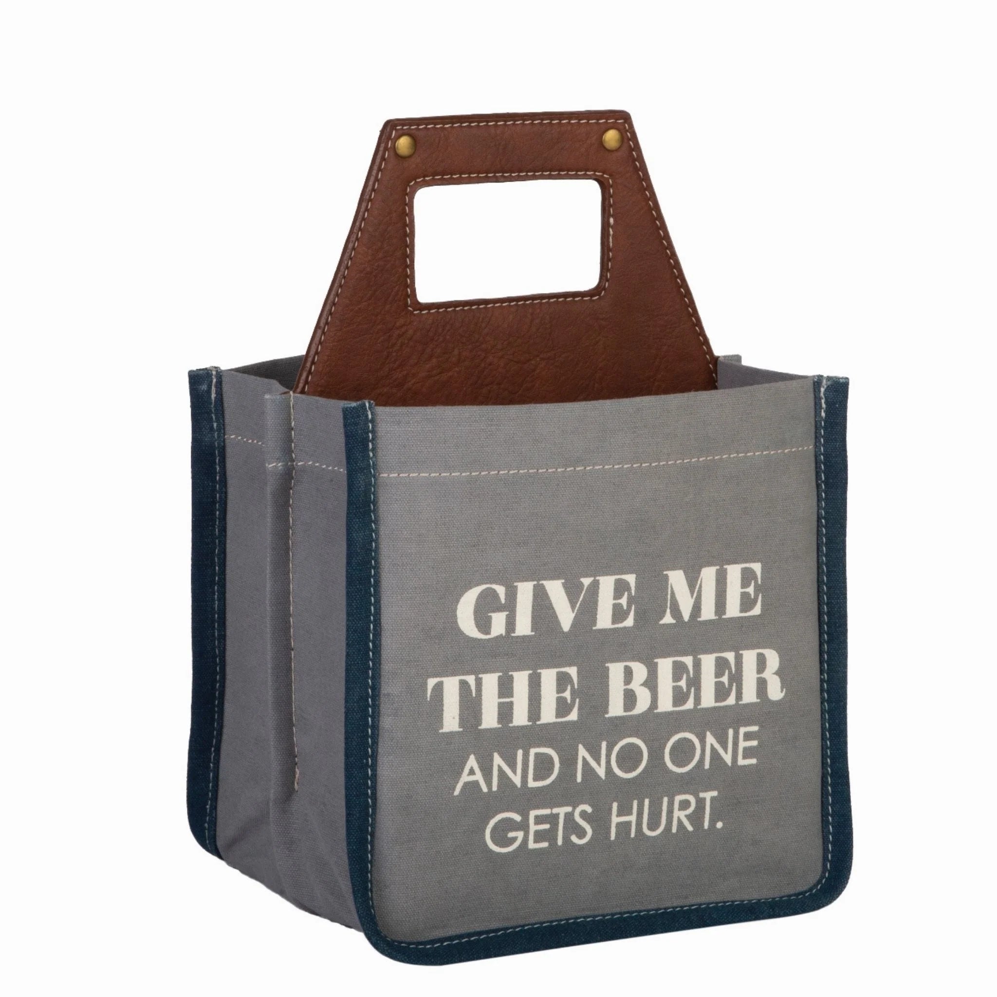 Stylish Bags For Fashion Bloggers Give Me Beer 6 Pack Canvas Tote