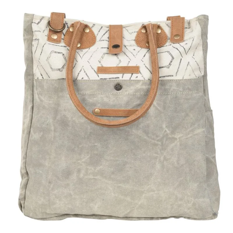 Luxury Seekers Grey Canvas Pattern Tote