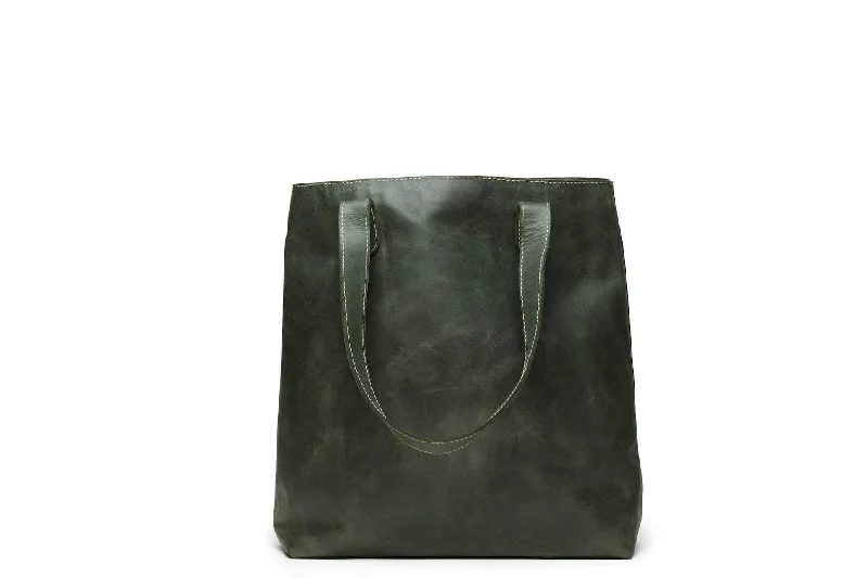 Lightweight Bags For Senior Travelers Hanna Leather Tote - Forest Green