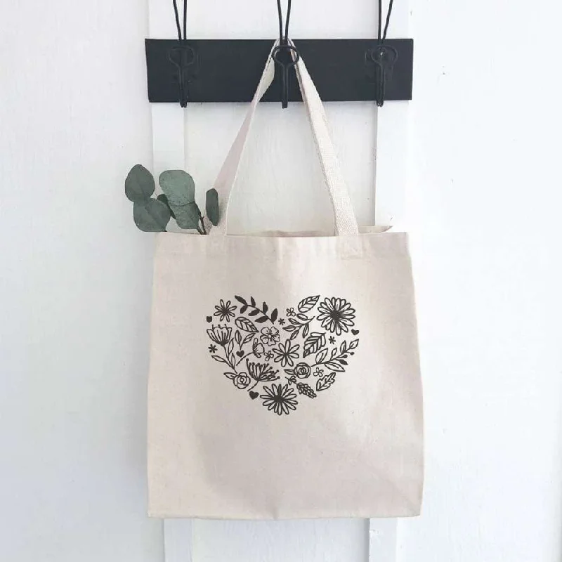 Limited-Time Offer On Trendy Bags Heart of Flowers - Canvas Tote Bag