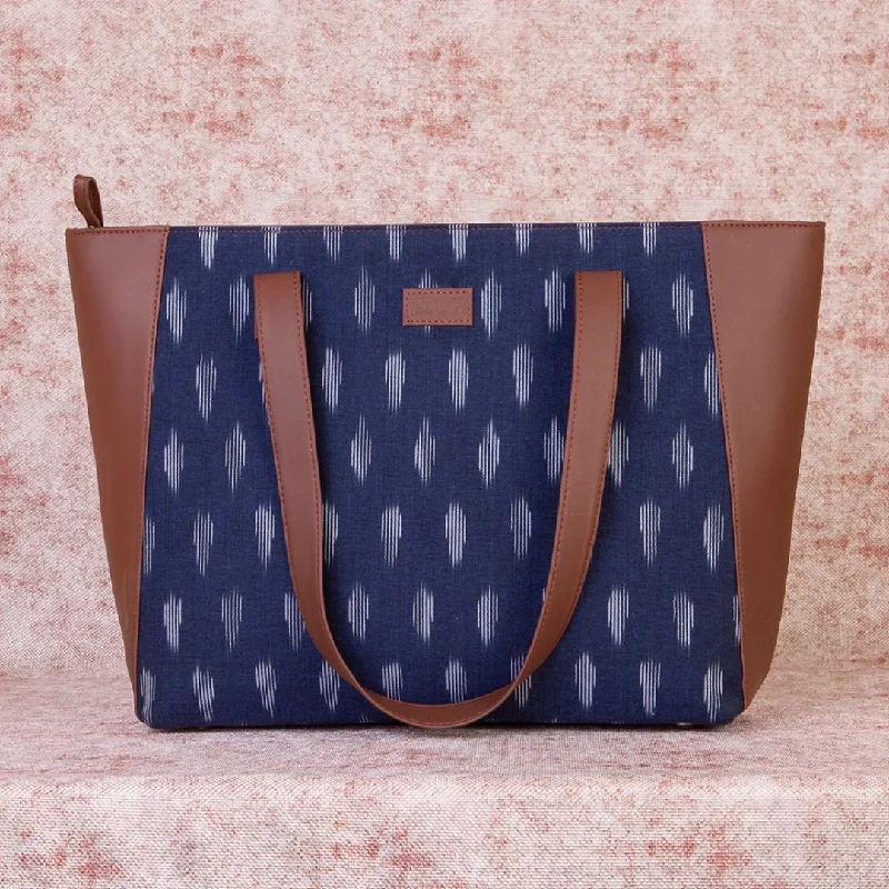 Trendy Festival Bags With Limited-Time Offers Ikat Jet Blue Side Tote Bag