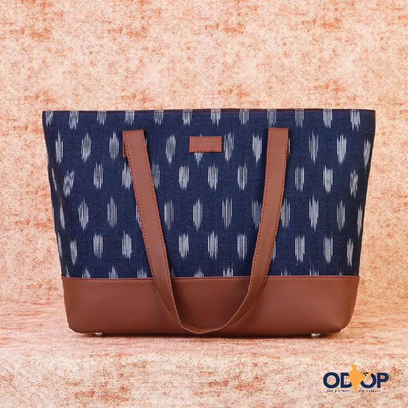 Festive Holiday Gift Bags Ikat Jet Blue Shoulder Tote Bag