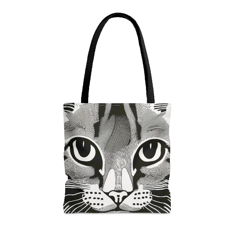 Flash Sale On Premium Bags Inked Cat Face Tote