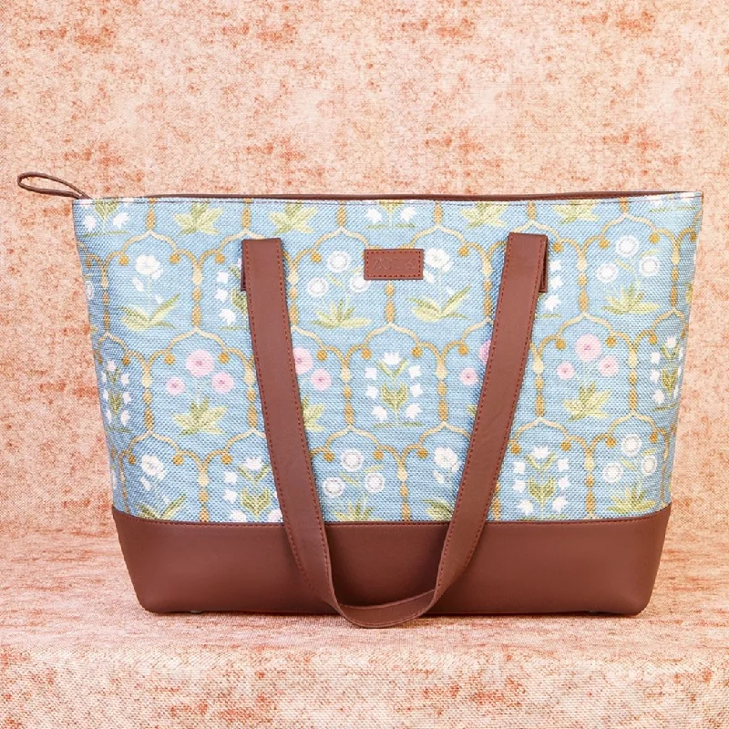 Durable And Cheap Bags Jaipur Fresco Blue Shoulder Tote Bag
