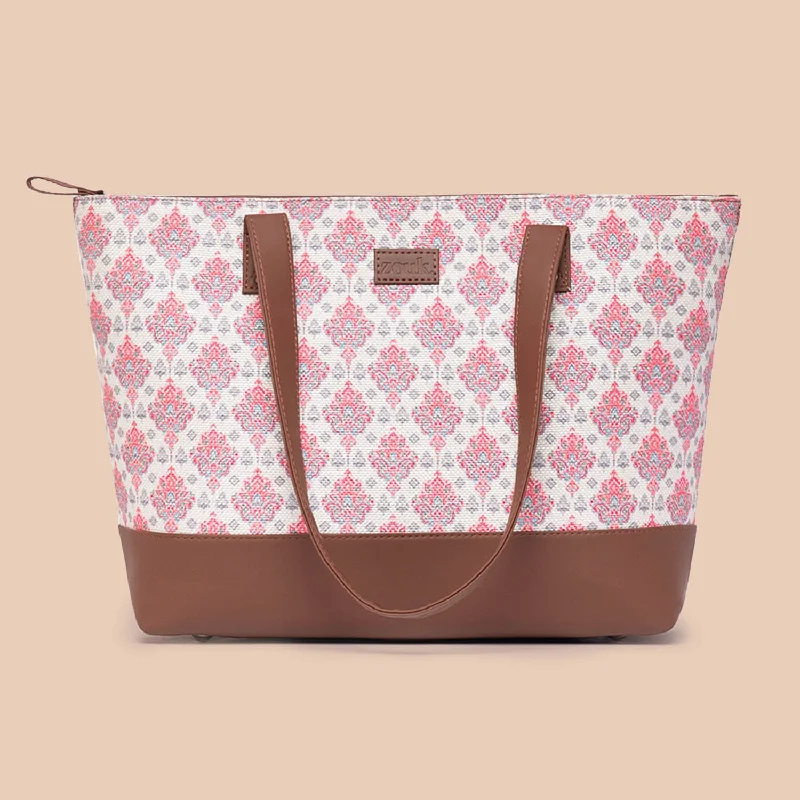 Luxury Bags For Working Professionals Kashmiri Tulips Shoulder Tote Bag