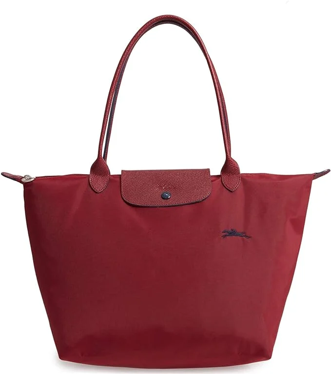 Spacious And Discounted Bags Longchamp Le Pliage Tote Burgundy Nylon