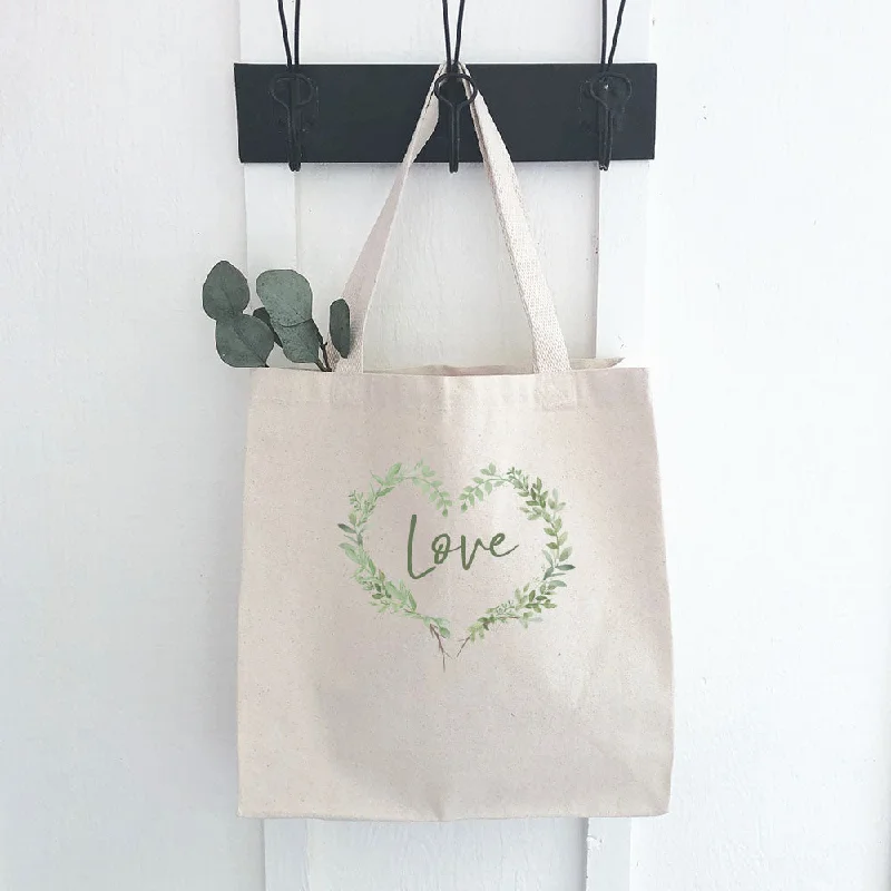 Bag Deals Love Greenery Heart Wreath - Canvas Tote Bag