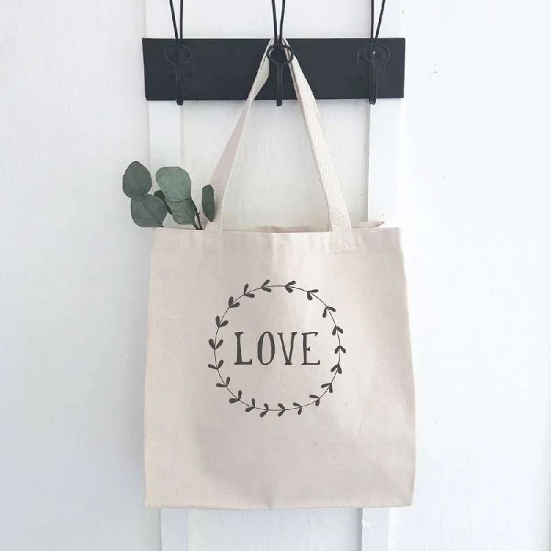Vintage-Inspired Love Simple Wreath - Canvas Tote Bag