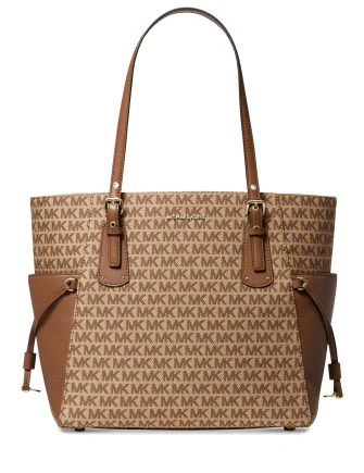 Odor-Resistant And Budget Bags Michael Michael Kors Jacquard Signature Voyager East West Tote