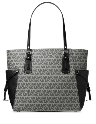 Spacious Bags With Holiday Promotions Michael Michael Kors Jacquard Signature Voyager East West Tote