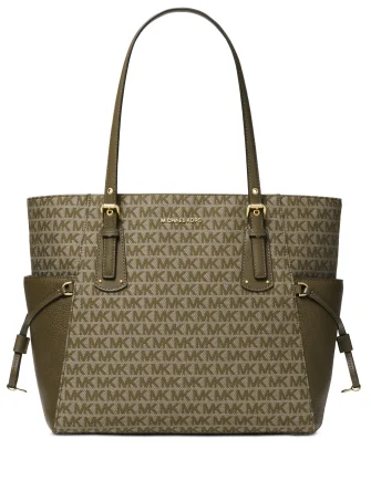 Bags With Limited-Time Deals Michael Michael Kors Jacquard Signature Voyager East West Tote