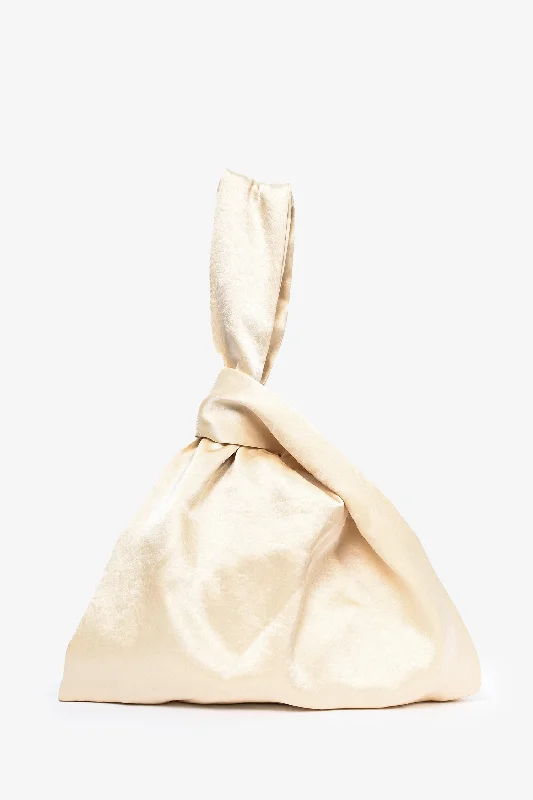 Evening Events Nanushka Cream Satin 'Jen' Wristlet Bag