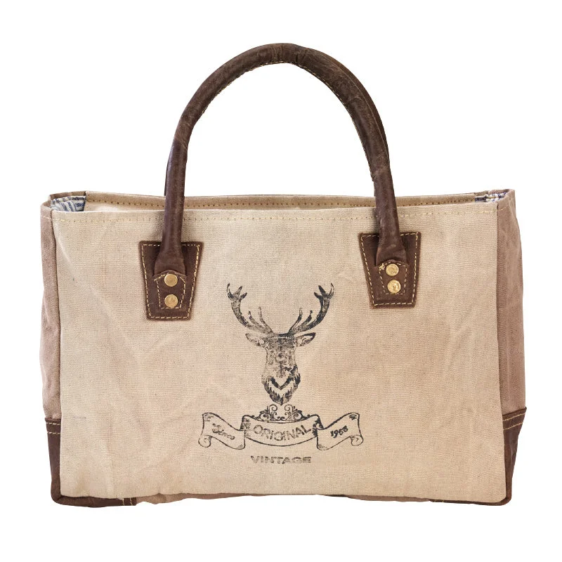 Bags For College Students On A Budget Original Vintage Deer Head Small Tote
