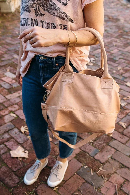 Uxury Designer Handbag Brands Paris Blush Leather Tote Bag