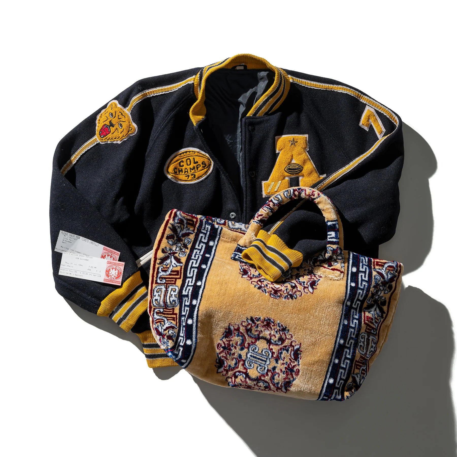 Anti-Theft And Budget-Friendly Bags Polyester Cotton Rug Fabric Bag Yellow