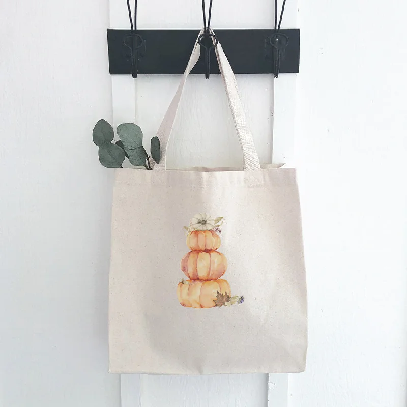 Customizable Bags For Personalized Style Pumpkin Stack - Canvas Tote Bag