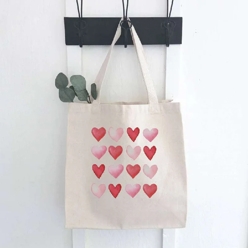 Rustic Bags For Outdoor And Nature-Inspired Looks Rows of Hearts - Canvas Tote Bag