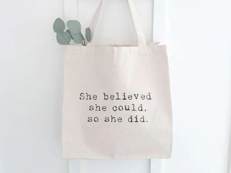 Valentine's Day She Believed She Could, So She Did - Canvas Tote Bag
