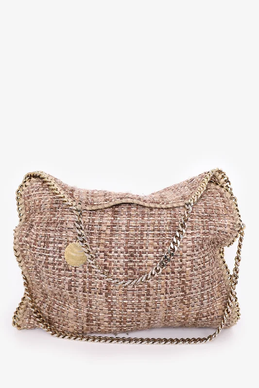 Luxury Bags For Professionals With Discounts Stella McCartney Brown Tweed Falabella Boucle Fold-over Tote Bag