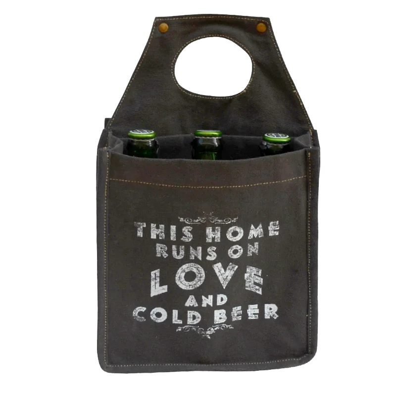 Stylish Yet Affordable Bags This Home Runs on Love and Beer 6 Pack Canvas Tote