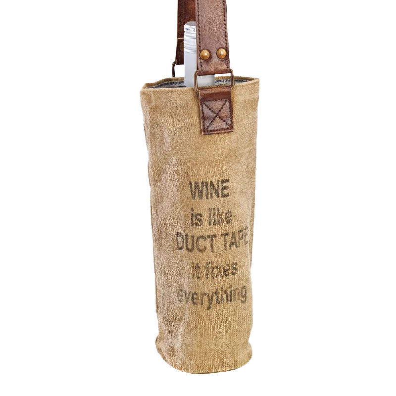 Affordable Bags For Budget Shoppers Wine is like Duct Tape Canvas Wine Tote