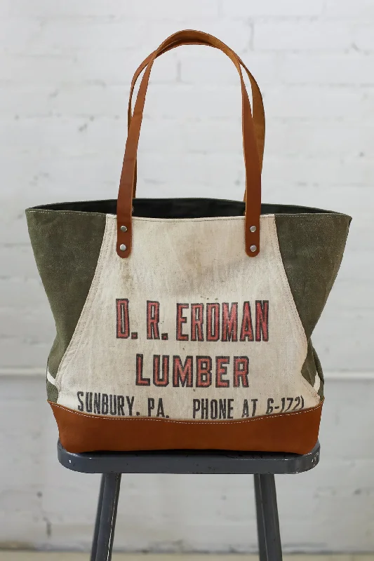 Romantic Valentine's Day Bags With Promotions WWII era Salvaged Canvas and Work Apron Tote Bag