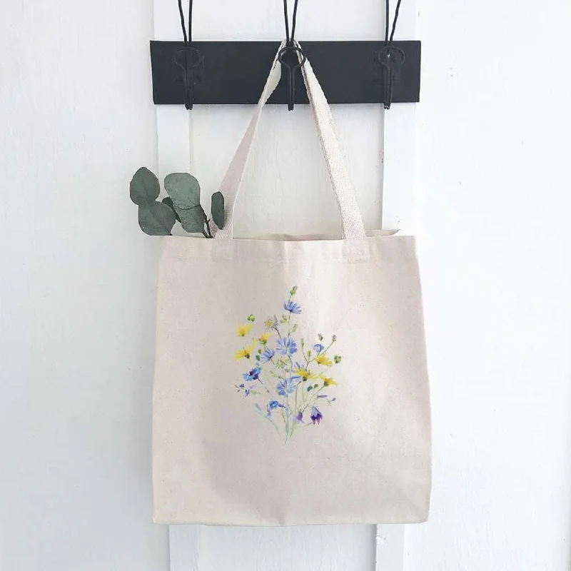 Affordable Bags For Budget Shoppers Yellow and Purple Cut Flowers - Canvas Tote Bag