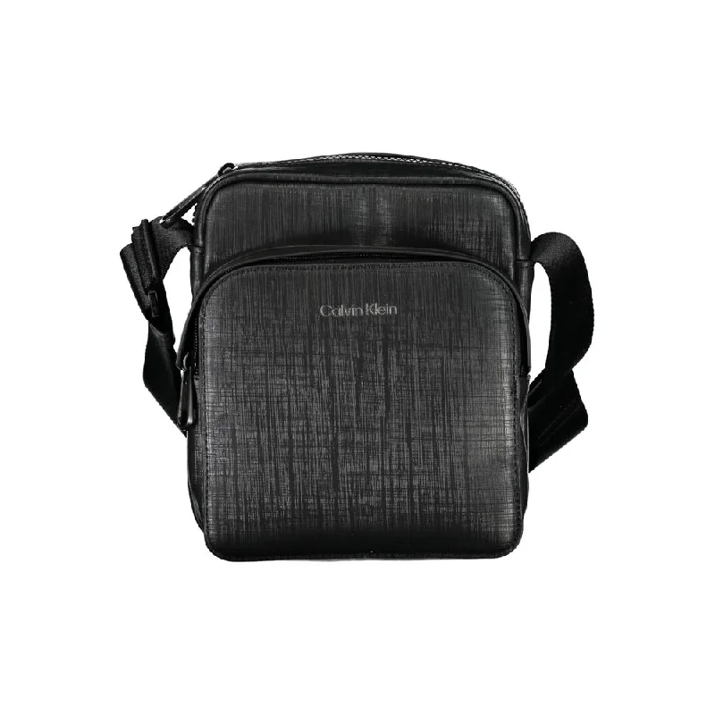 Urban Bags For City Life And Streetwear Fashion Calvin Klein Elegant Black Shoulder Bag with Contrasting Details