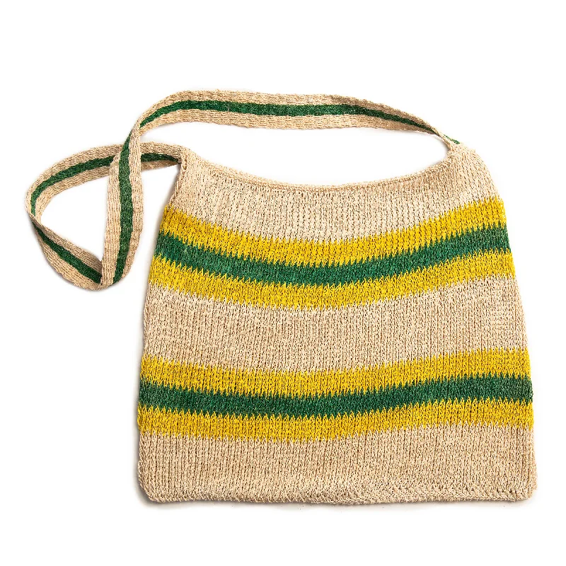 Affordable Handbags Handmade Green, Yellow, Blue-Green, Orange Striped Shoulder Bags, Various Color Combinations, from the Peruvian Amazon