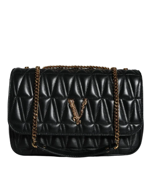 High-Quality Bags Versace Black Mini Nappa Leather Crossbody Shoulder Bag