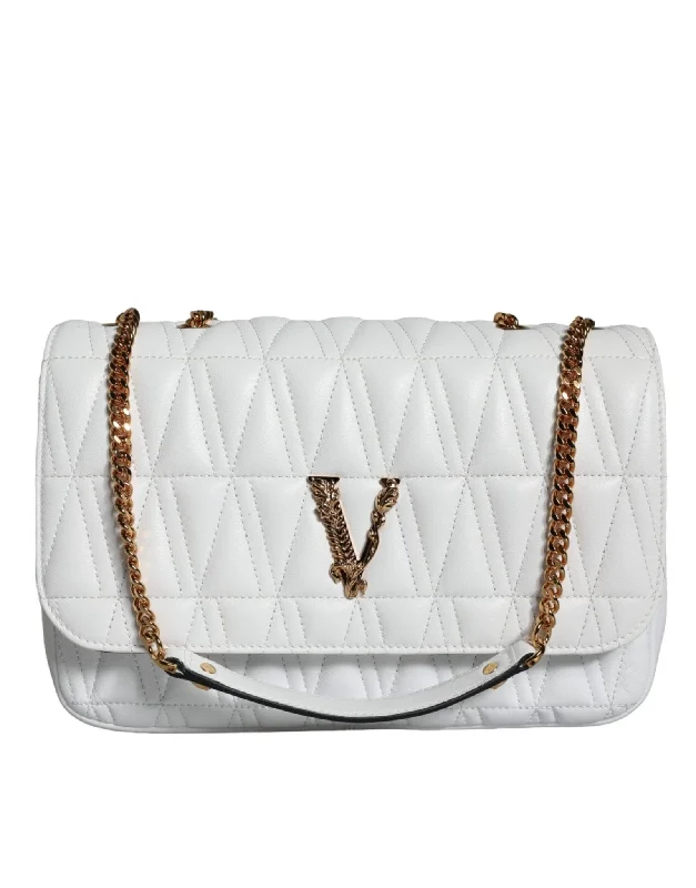 Designer-Inspired Bags At Budget-Friendly Prices Versace White Mini Nappa Leather Crossbody Shoulder Bag