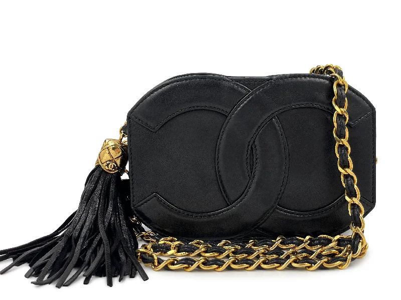 Bags With Limited-Time Deals Chanel 1990 Vintage Black Mini Convertible Shoulder Bag 24k GHW