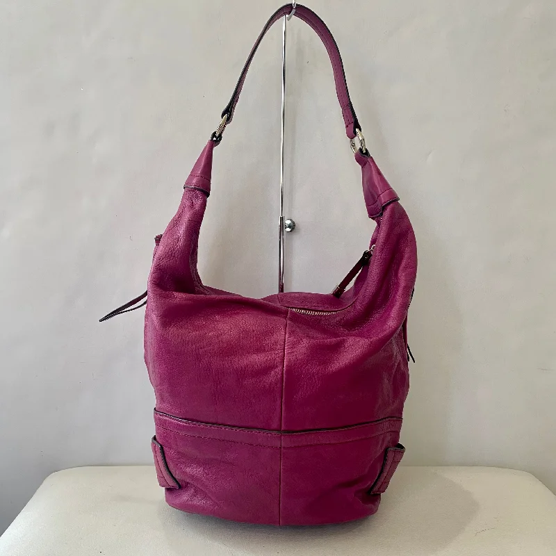 Urban Style B. MAKOWSKY Leather Hobo Shoulder Bag Magenta