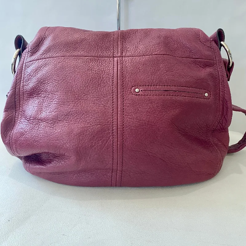 Affordable Handbags B. MAKOWSKY Leather Shoulder Bag Magenta